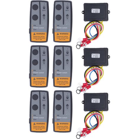 GARRYFIZH Contacteur de Relais de Solénoïde de Treuil 12 V /24 V avec 6 Pièces de Télécommande de Treuil sans Fil 3 récepteurs Kit de Relais de Treuil Universel pour ATV UTV Camion Tondeuse (1/5)