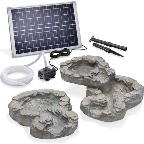 esotec Bachlaufschalen-Set 3-teilig mit Solarpumpe Naturstein-Optik 101310 (1/5)