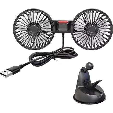 Ventilateur Voiture Ventouse Double Tête Pour Tableau (1/5)