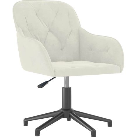 Silla de oficina giratoria de terciopelo color crema vidaXL (1/5)