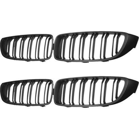 Adatto per la griglia F30 e per la griglia anteriore della Serie 3 F30 F31 F35 2012-2018 (griglia a doppia barra nero opaco, set di 4 pezzi).