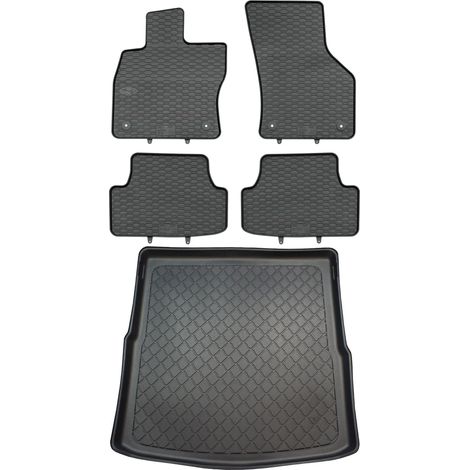 Ensemble de tapis de sol en caoutchouc + tapis de coffre pour Volkswagen Golf VII Kombi (09.2013-06.2020)