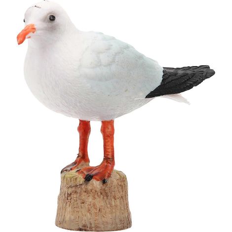 Statuette de mouette miniature pour la maison, la voiture, un gâteau ou une maison miniature.-9x7cm