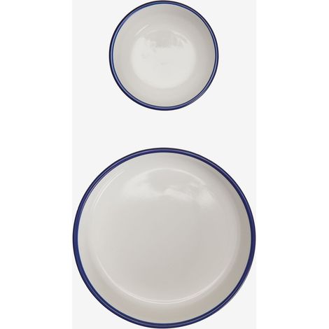 SKLUM Set aus 2 Schalen aus Steingut Ronilena Weiß Gardenia – Blau Ken (1/5)