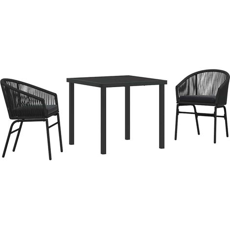 Maison Exclusive - Conjunto de Comedor de Jardín 3 uds. Negro (1/5)