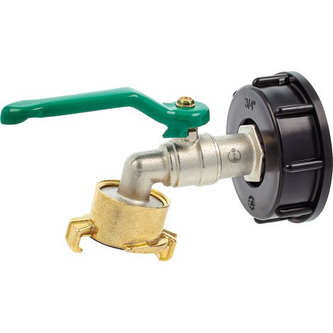 tecuro Kugelauslaufventil mit Schnellkupplung und IBC Adapter Grobgewinde S60 x 6 (1/5)