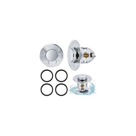 Tapón de desagüe universal emergente de 2 piezas para fregadero, tapón de desagüe emergente para fregadero con filtro antiobstrucción, filtro de desagüe antibloqueo, tapón para bañera o fregadero de c