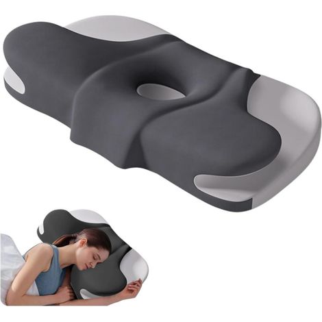 Coussin Ergonomique Cervical Oreiller Anti Ronflement et Apnée Positionnelle Cervicales Mémoire Forme Nuque Mousse Sommeil Douloureuses Orthopédique Memory Foam Neck Pillow Housse Amovible (1/5)