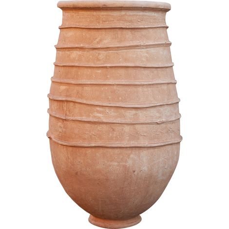 Maceta de terracota redonda Maceta para interior y exterior Maceta grande Maceta para jardín 56 x 56 x 105 cm (1/5)