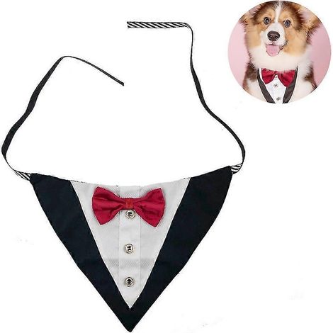 Collar formal de boda para perro con esmoquin, pañuelo para perro, collar para perro con pajarita A (1/5)