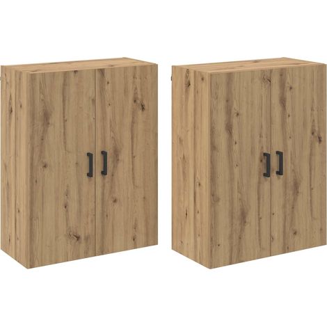 Maison Exclusive - Mobiletto a muro 2 pcs Rovere artigianale 69,5 x 34 x 90 cm