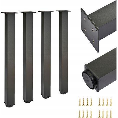 4 x Gamba 60x60 H - 710 mm Nero (1/5)