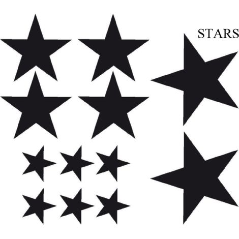 Set Adhesifs -ELEMENT STARS- Noir - Car Deco