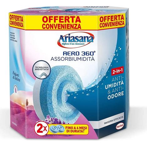 Ariasana Aero 360 Ricarica TAB Umidità Lavanda 2×450g BiPack (1/5)