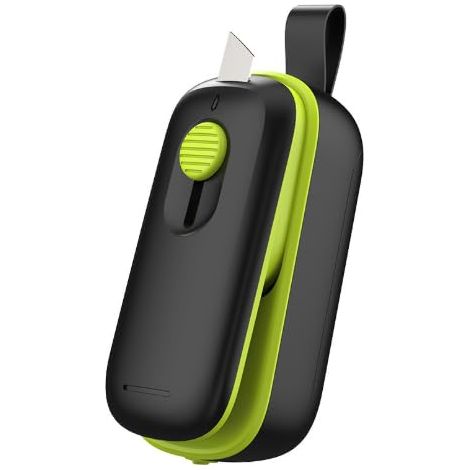 Sellador y cortador de bolsas portátil 2 en 1, mini sellador térmico para conservación de alimentos, con base magnética, material ABS, adecuado para varios tipos de bolsas