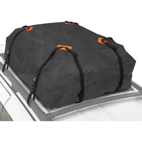 Cofre de techo plegable de 425 litros para coche - Almacenamiento de equipaje impermeable para viajes y camping - Negro (1/5)