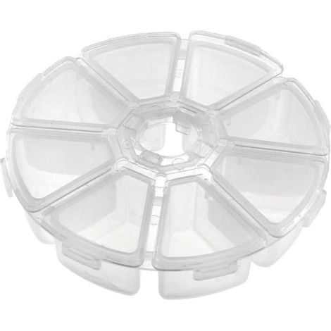 Boîte de rangement pour composants sourcing map - PS-Fix 8 compartiments transparents blancs 105 x