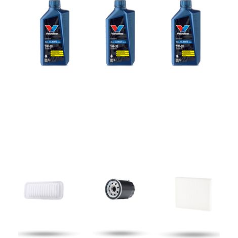 Kit tagliando 3 FILTRI e 3L OLIO compatibile con Toyota Yaris II (XP9) 1.0 51kw Dal 2006 al 2011 (1/5)