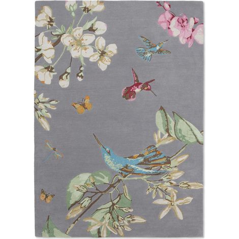 Tapis salon et chambre en laine 170x240 gris et crème fait à la main (1/5)