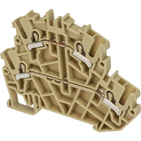 Borne de jonction deux étages à ressort 2,5mm² - pas 5mm - beige - type PushFit - IMO (1/4)