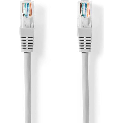 Nedis CAT5e-Netzwerkkabel / U/UTP / RJ45 Stecker / RJ45 Stecker / 15.0 m / Rund / PVC / Grau / Label