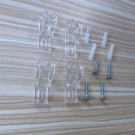 Kristallklarer Positionierungshaken für Rollos, Kugelkette, Einloch-Befestigungshaken mit Schraube und Gummistopper (1/5)