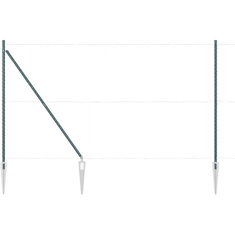 Poteau de clôture. 13 pcs Vert Acier (1/5)