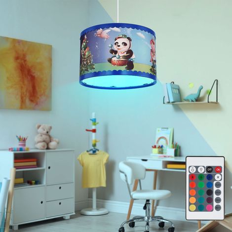LED Kinderzimmerlampe dimmbar mit Fernbedienung Hängeleuchte Tier Motive Spielzimmerlampe Kinderleuchte bunt, RGB Farbwechsel, 8,5W 806lm warmweiß, DxH 28 x 120 cm