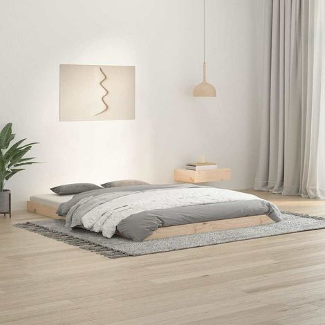 Estructura de cama madera maciza de pino 135x190 cm (1/5)