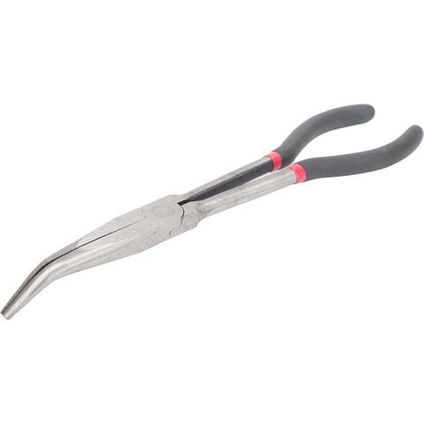 Pince à poignée allongée de 28 cm (11 po) avec bec courbé à 45 degrés et poignée en plastique - Outil de quincaillerie (1/5)