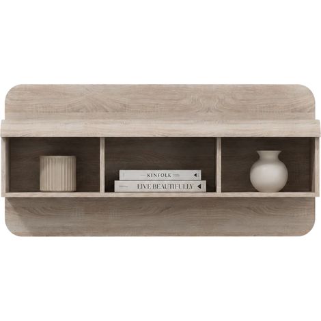 Mensola Kadamema, 4 Ripiani, Sfumatura Colore Struttura Rovere, 120x25x56h cm Marrone Rovere