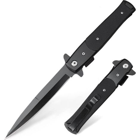 Klappmesser mit Gürtelclip, scharfes Einhandmesser mit Edelstahlklinge für Outdoor