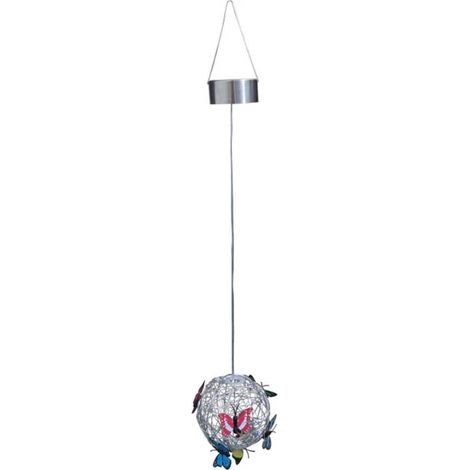Lanterne Solaire Extérieure Papillon Suspendue Blanc, Guirlande Lumineuse Jardin Imperméable Décorative, Lampe Boule Ballon Hanging Solaire pour Décoration Extérieure, Lot de 1, Éclairage Coloré (1/5)