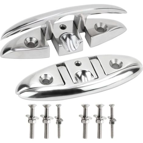 Pince pliante de 5 pouces en acier inoxydable 316 pour corde marine, pince d'échafaudage réversible, adaptée aux navires, kayaks et à la décoration, matériel de montage inclus. (1/4)
