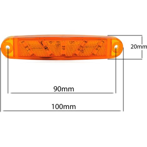 Feu de position latéral à LED FR0300S, couleur orange, 10 LED