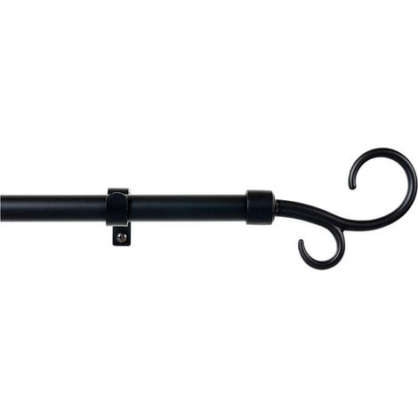 Cintacor Kit per bastone per tende estensibile nero 110-200 cm