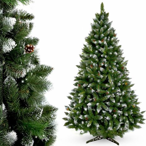 KADAX künstlicher Weihnachtsbaum mit Raureif und Zapfen, Kiefer, 220 cm