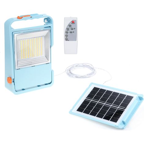 Projecteur LED rechargeable 150W – 5 modes – lampe chantier USB – panneau solaire – pour camping, garage, atelier