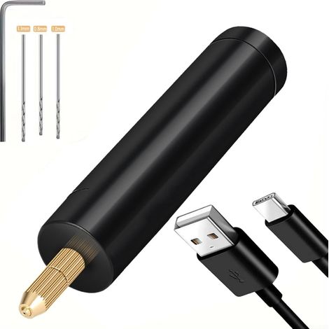 Trapani elettrici leggeri e compatti, utensili rotanti USB, ricaricabili, penna per incisione con punte per la foratura di gioielli e fai da te (modello ricaricabile)