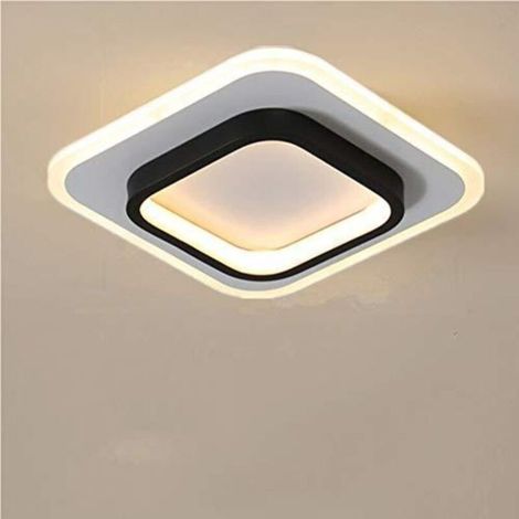 Plafonnier LED carré 20W –Source lumineuse tricolore – mental – Pour salle de bain, salon, chambre, cuisine (1/5)