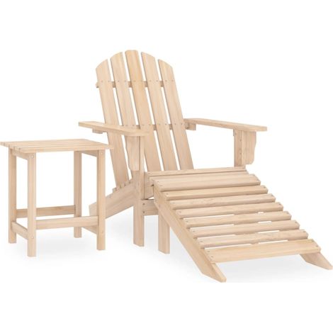 Adirondack-Gartenstuhl mit Fußstütze & Tisch Massivholz Tanne vidaXL