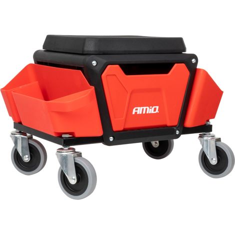 Sedia da officina su ruote con vano porta attrezzi, portata massima 150 kg, modello amio-04268 (1/5)