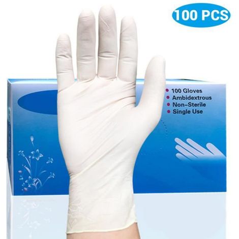 Gants Jetables - En Caoutchouc Nitrile - Pour Usage Alimentaire Laboratoire Ménage - Tailles S M L - Par 100 Pièces (1/4)