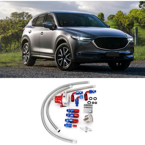 Régulateur de pression de carburant universel réglable 160psi avec manomètre, raccord AN6, kit aluminium rouge et bleu. (1/5)