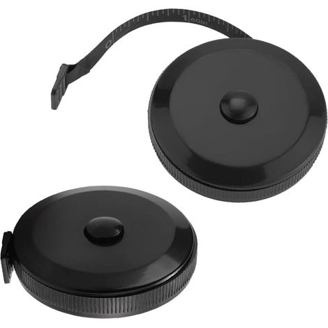 Lot de 2 mètres rubans rétractables, double face, souples, règle portable, 60 pouces / 150 cm, noir (1/5)