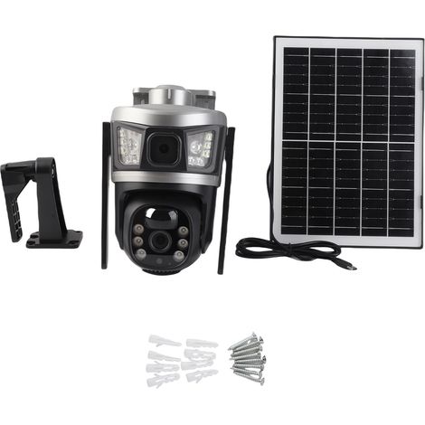 Ortviai Caméra de Sécurité Extérieure Sans Fil 4MP avec Panneau Solaire 7,5 W, PTZ 360° et Suivi de Mouvement 4G