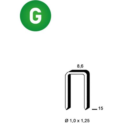10 000 Agrafes H-15 - Galvanisées - 8.6x15x1x1.25 mm - D-Work