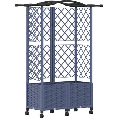 Maison Exclusive - Hochbeet mit Rankgitter und Dach Grau 122 x 40 (1/5)