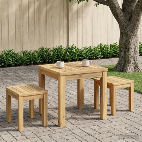 vidaXL Mesa de centro Blanco 40 x 40,5 x 36 cm Madera de Acacia Sólida (1/5)