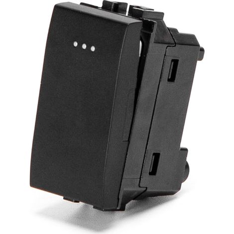 Pulsante unipolare 16A nero compatibile anche con BTicino Livinglight (1/2)
